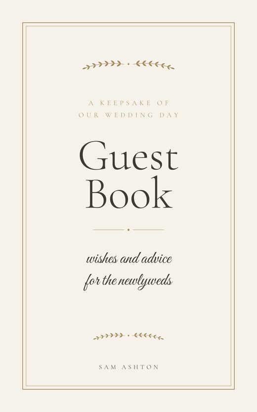 Wedding Guest Book: Elegant Printable Sign-In Pages with Gift Log book cover